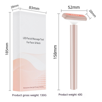 4-in-1 LED Facial Wand with EMS & Red Light Therapy