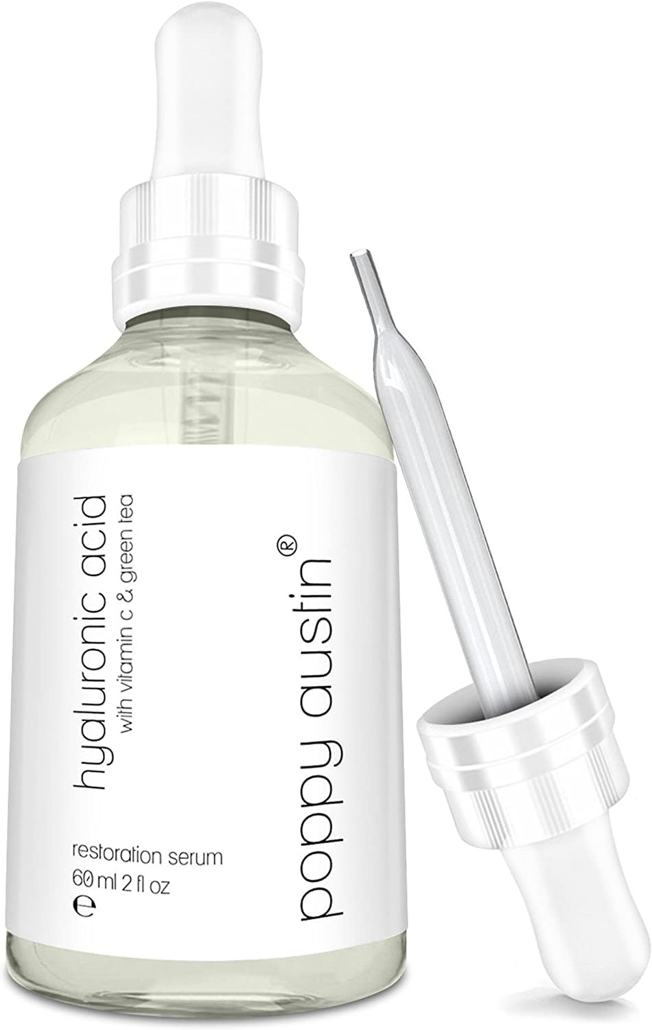 Poppy Austin Hyaluronic Acid Serum for Face 2OZ - Cruelty-Free Hydrating Serum with Vitamin C Pure Hyaluronic Acid Serum Anti-Aging Serum Moisturizer - Reduces Dry Skin Fine Lines Wrinkles