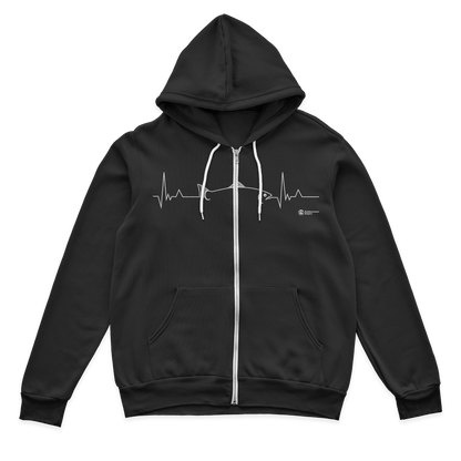 Fishing Cardiogram Zip Hoodie
