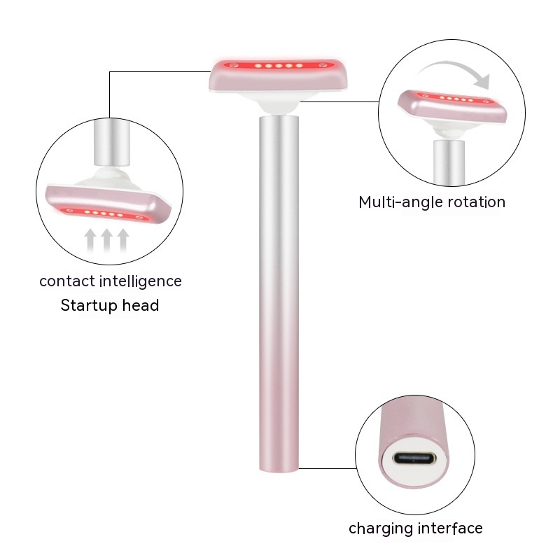 4-in-1 LED Facial Wand with EMS & Red Light Therapy